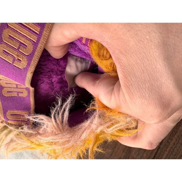UGG FLUFF YEAH SLIDE SLIPPERS PURPLE ORANGE TIE DYE - Picture 5 of 5